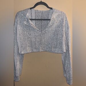 gray cropped sweater